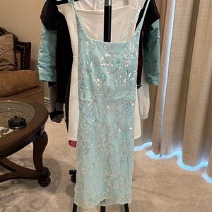 Elegant Light Blue Embroidered Dress